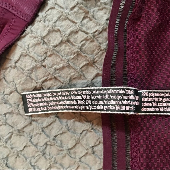 Beautiful plum colored VS lined demi bra with 2 matching pairs of panties EUC - Picture 11 of 12